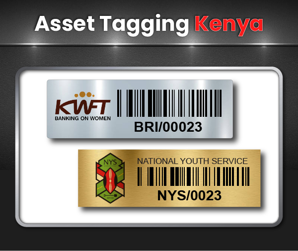 Polyester Asset Tags printing and branding in Nairobi by VS Kenya Designs