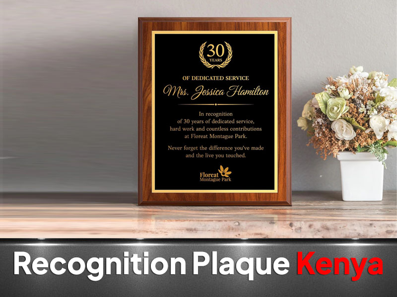 Corporate Recognition Plaques printing and branding in Nairobi by VS Kenya Designs
